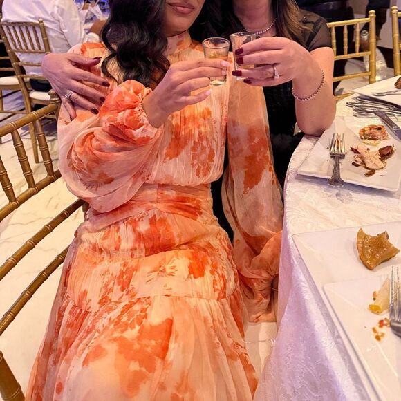 ASOS Orange Floral Maxi Dress - Picture 2 of 3